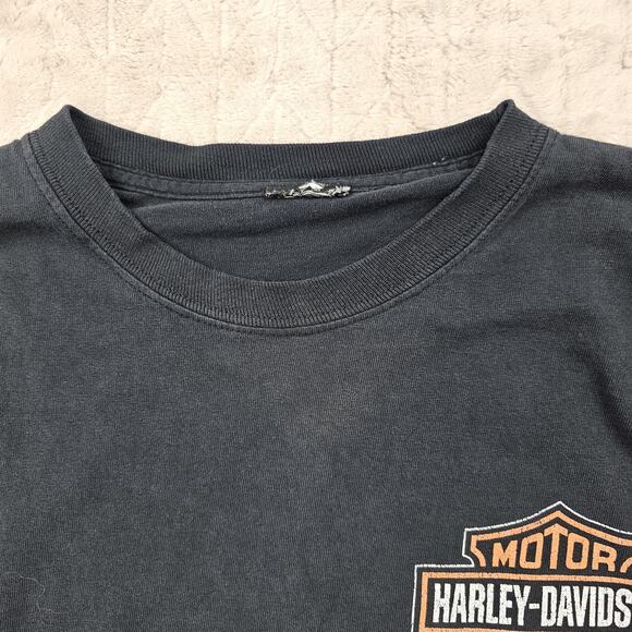 Harley-Davidson Shirt Mens Large Black Long Sleeve Great South Zombie Graphic - Picture 2 of 5